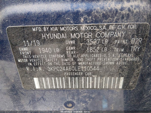 Hyundai ACCENT SE 2020 3KPC24A60LE110544 Image 9