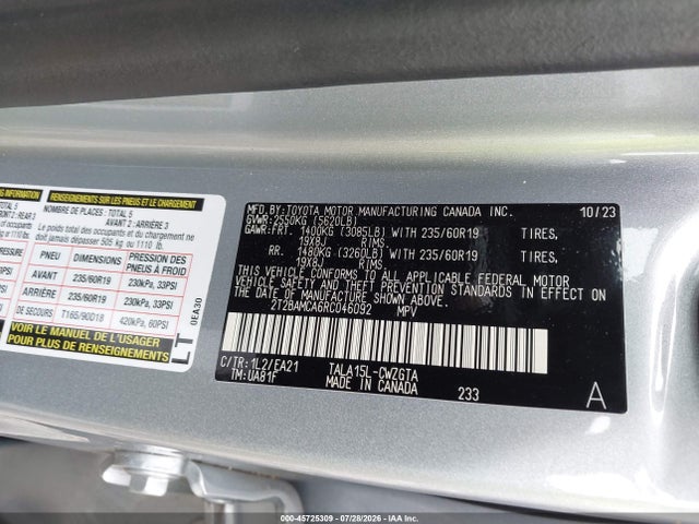 Aukcja sprzedaży 2024 Lexus Rx 350 Premium, vin: 2T2BAMCA6RC046092, numer aukcji: 45725309