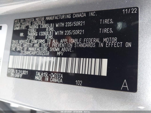 Aukcja sprzedaży 2023 Lexus Rx 350 Premium Plus, vin: 2T2BAMCA8PC002558, numer aukcji: 45725381
