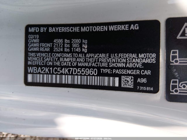 Aukcja sprzedaży 2019 Bmw 230i Xdrive, vin: WBA2K1C54K7D55960, numer aukcji: 45725394