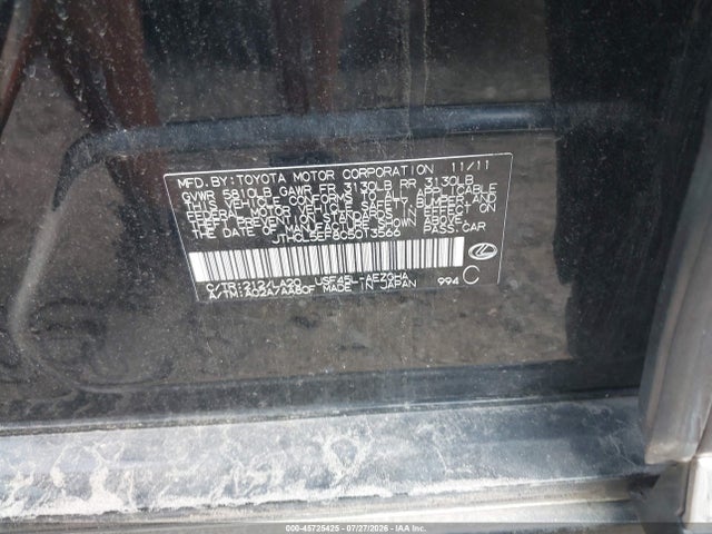 Aukcja sprzedaży 2012 Lexus Ls 460, vin: JTHCL5EF8C5013566, numer aukcji: 45725425