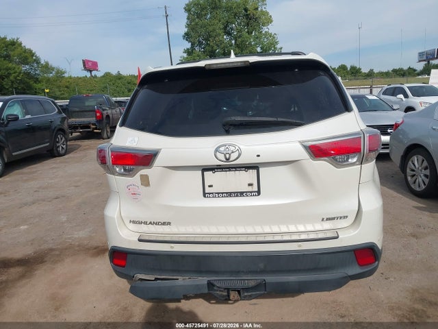 Продаж на аукціоні авто 2014 Toyota Highlander Limited V6, vin: 5TDYKRFH3ES025638, номер лоту: 45725491