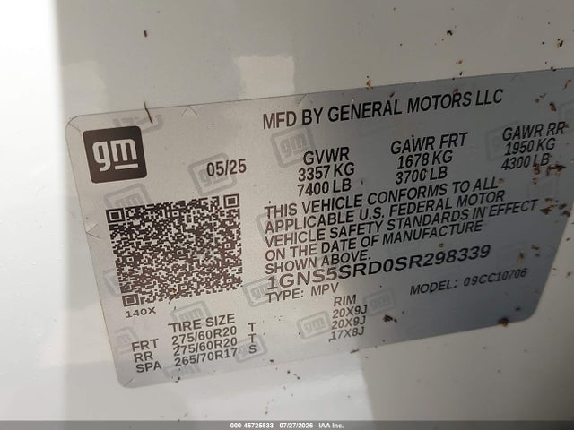 Chevrolet Tahoe 2wd Premier 2025 1GNS5SRD0SR298339 Image 9