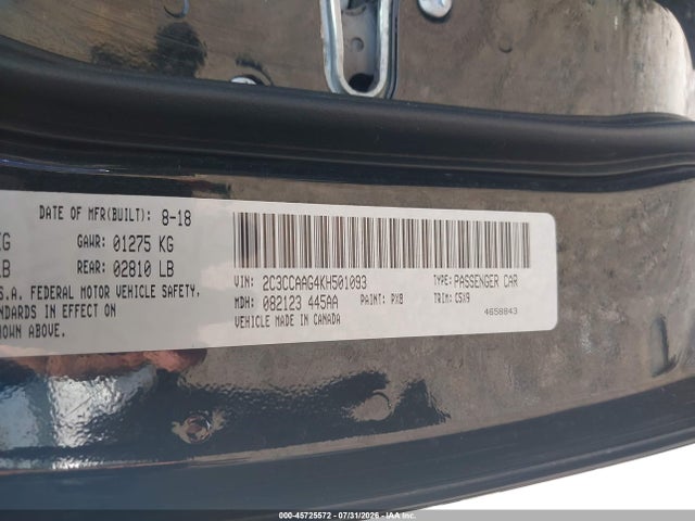 Продажа на аукционе авто 2019 Chrysler 300 Touring, vin: 2C3CCAAG4KH501093, номер лота: 45725572
