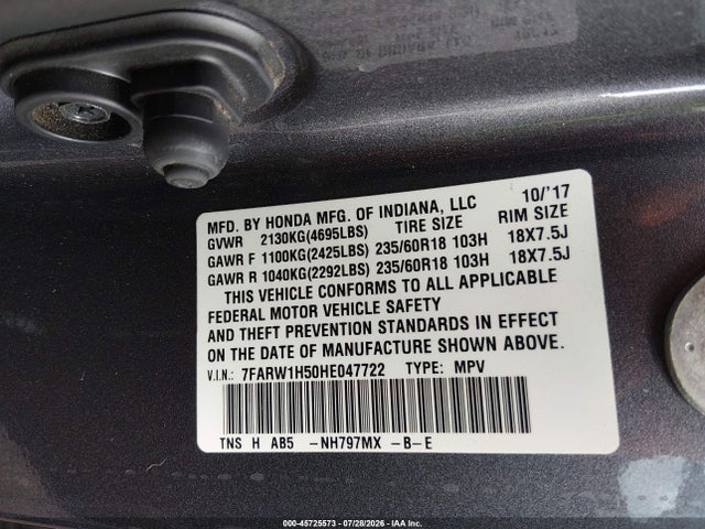Honda CR-V EX 2017 7FARW1H50HE047722 Image 9