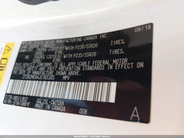 2018 Lexus Rx 350 მანქანა იყიდება აუქციონზე, vin: 2T2BZMCA4JC165305, აუქციონის ნომერი: 45725602
