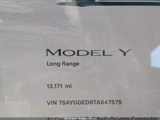7SAYGDED8TA647575 Tesla Model Y Premium Rear-wheel Drive/rear-wheel Drive