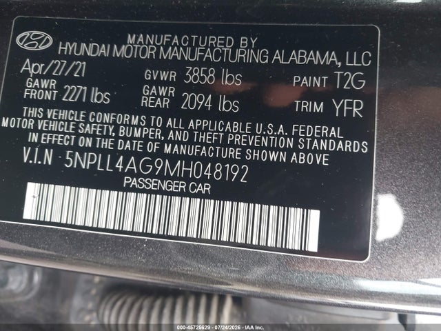 Hyundai ELANTRA SE 2021 5NPLL4AG9MH048192 Image 9