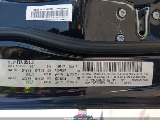 2018 Jeep Compass Sport Fwd მანქანა იყიდება აუქციონზე, vin: 3C4NJCAB4JT181483, აუქციონის ნომერი: 45725741