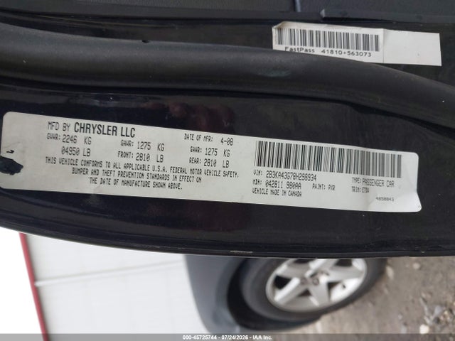 2008 Dodge Charger მანქანა იყიდება აუქციონზე, vin: 2B3KA43G78H298934, აუქციონის ნომერი: 45725744