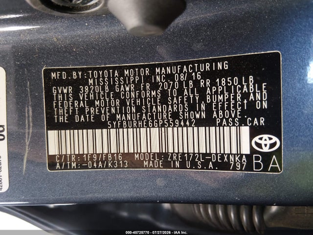 Toyota Corolla Le Plus 2016 5YFBURHE6GP559442 Image 9