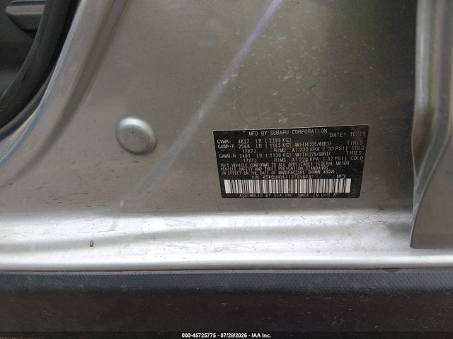 Продаж на аукціоні авто 2026 Subaru Crosstrek Premium, vin: 4S4GUHD67T3705618, номер лоту: 45725775