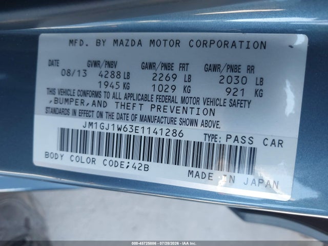 JM1GJ1W63E1141286 Mazda Mazda6 I Grand Touring
