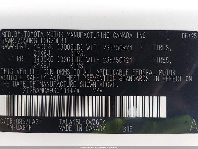 Lexus Rx 350 Luxury 2025 2T2BAMCA9SC111474 Image 9
