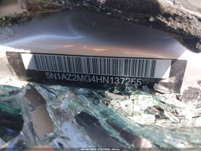 2017 Nissan Murano S მანქანა იყიდება აუქციონზე, vin: 5N1AZ2MG4HN137255, აუქციონის ნომერი: 45725938