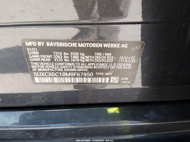 5UXCX6C18M9F67950 BMW Alpina Xb7