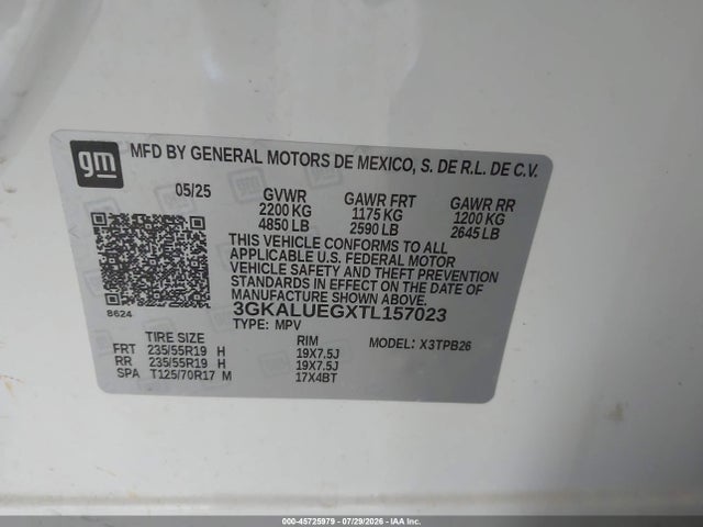 Aukcja sprzedaży 2026 Gmc Terrain Awd Elevation, vin: 3GKALUEGXTL157023, numer aukcji: 45725979