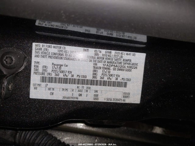 Продаж на аукціоні авто 2016 Ford C-max Hybrid Se, vin: 1FADP5AU2GL108226, номер лоту: 45725993
