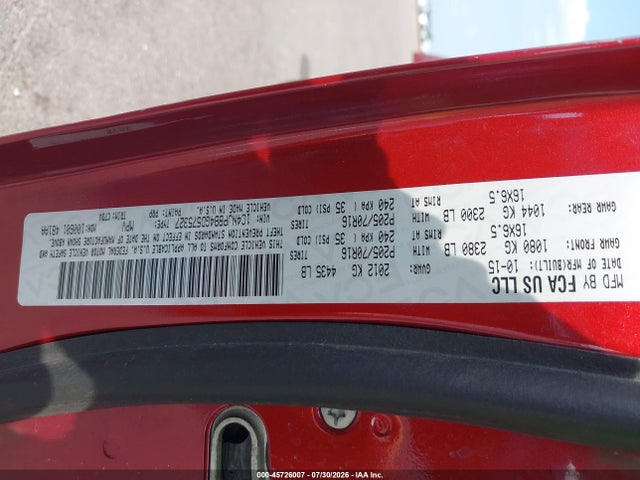 45726007 :رقم المزاد ، 1C4NJPBB4GD575327 vin ، 2016 Jeep Patriot Sport مزاد بيع
