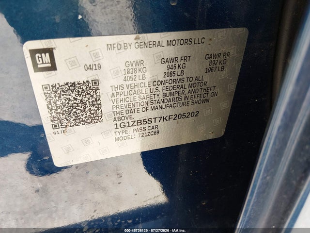 Chevrolet Malibu 1ls 2019 1G1ZB5ST7KF205202 Image 9