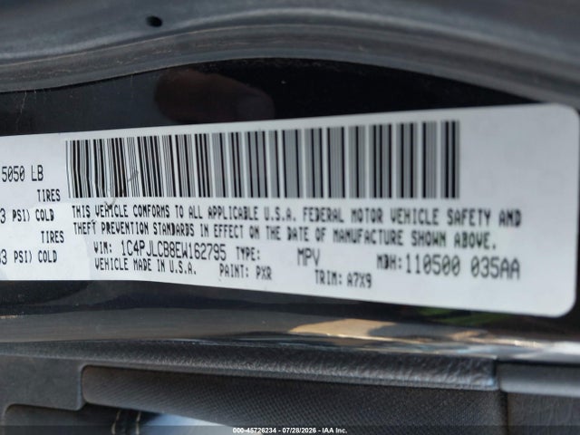 Aukcja sprzedaży 2014 Jeep Cherokee Latitude, vin: 1C4PJLCB8EW162795, numer aukcji: 45726234