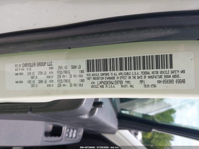 45726456 :رقم المزاد ، 1J4PN2GK5AW159799 vin ، 2010 Jeep Liberty Sport مزاد بيع
