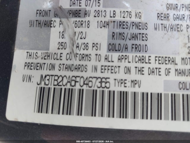Mazda Cx-9 Touring 2015 JM3TB2CA6F0467365 Image 9