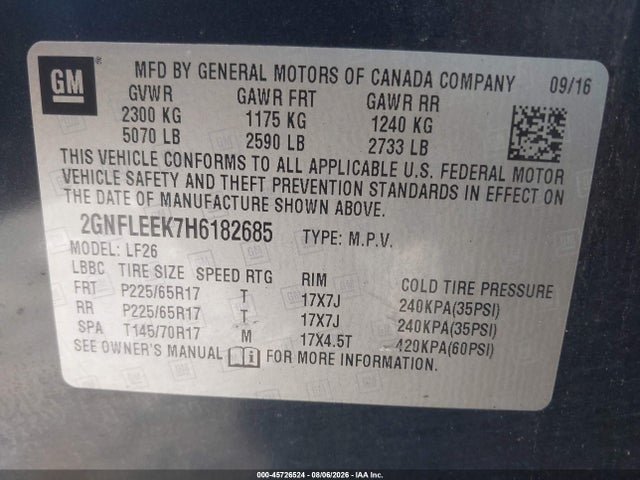 Chevrolet EQUINOX LS 2017 2GNFLEEK7H6182685 Image 9