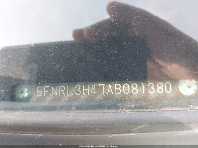 Aukcja sprzedaży 2010 Honda Odyssey Ex, vin: 5FNRL3H47AB081380, numer aukcji: 45726529