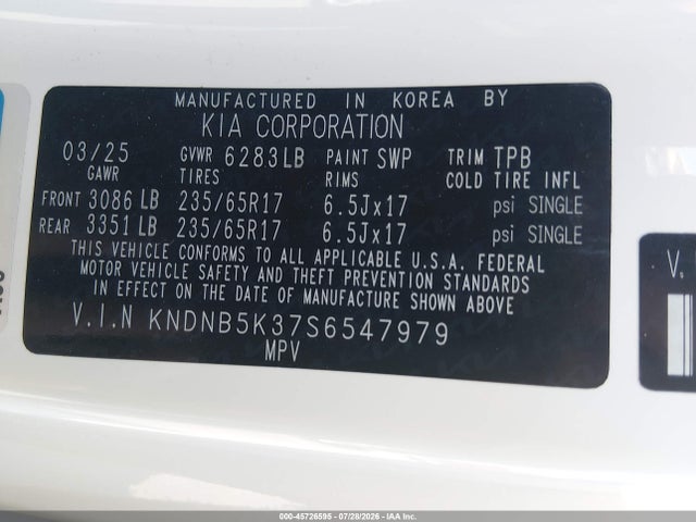 KIA Carnival Mpv Lxs 2025 KNDNB5K37S6547979 Image 9
