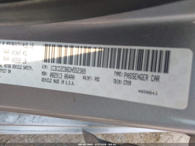 2013 Dodge Avenger Sxt მანქანა იყიდება აუქციონზე, vin: 1C3CDZCB6DN552389, აუქციონის ნომერი: 45726663