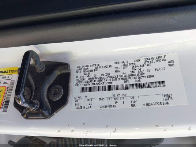 Ford F-150 Xlt 2016 1FTEW1CG9GKF85601 Image 9