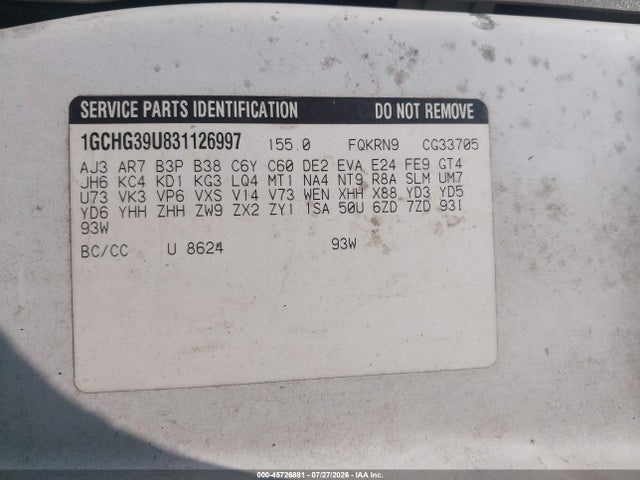Продажа на аукционе авто 2003 Chevrolet Express Cargo Van, vin: 1GCHG39U831126997, номер лота: 45726881