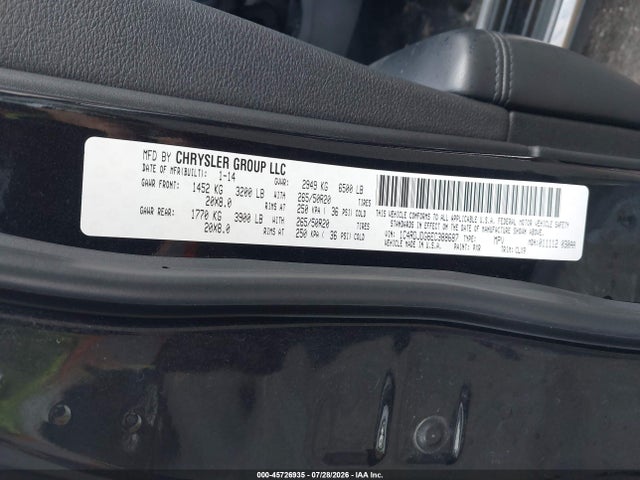 45726935 :رقم المزاد ، 1C4RDJDG6EC388687 vin ، 2014 Dodge Durango Limited مزاد بيع