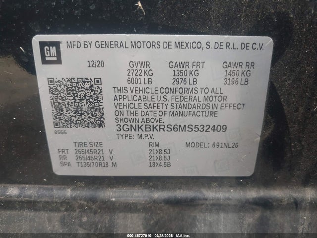 Продаж на аукціоні авто 2021 Chevrolet Blazer Awd Rs, vin: 3GNKBKRS6MS532409, номер лоту: 45727010