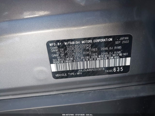 Продажа на аукционе авто 2023 Mitsubishi Outlander Se 2.5 2wd/se Black Edition 2wd/se Special Edition 2wd, vin: JA4J3UA86PZ013018, номер лота: 45727093