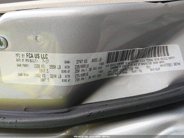 45727185 :رقم المزاد ، 2C4RC1EG5HR827150 vin ، 2017 Chrysler Pacifica Touring-l Plus مزاد بيع