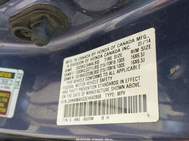 2HKRM4H33EH642868 Honda CR-V LX