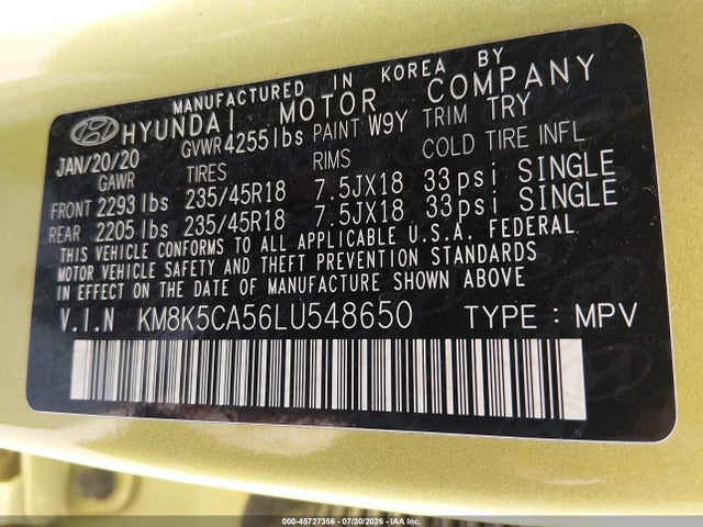 Hyundai Kona Ultimate 2020 KM8K5CA56LU548650 Image 9