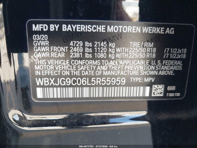 WBXJG9C06L5R55959 BMW X1 Xdrive28i