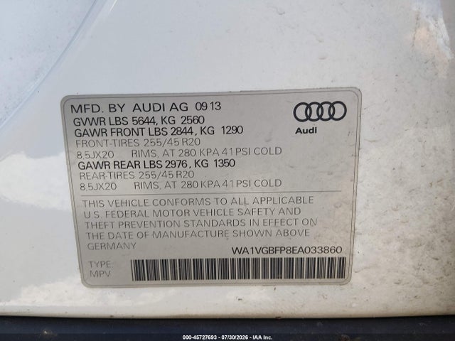 WA1VGBFP8EA033860 Audi Sq5 3.0t Premium Plus