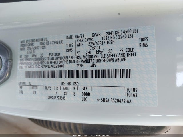 Ford Escape Active 2023 1FMCU9GN7PUA52800 Image 9