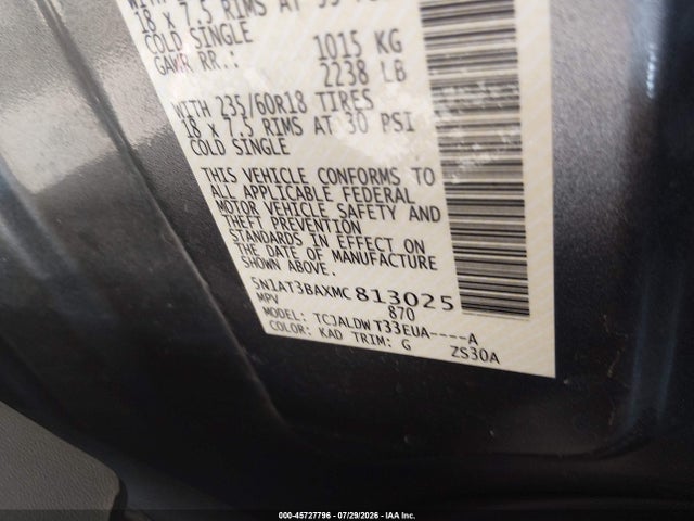 5N1AT3BAXMC813025 Nissan Rogue Sv Fwd