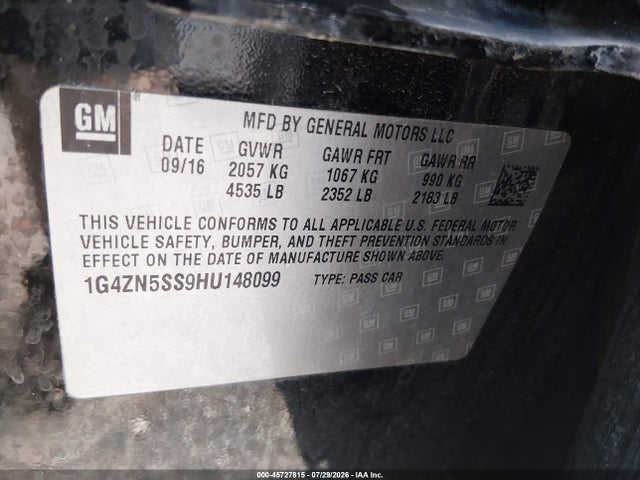 Продаж на аукціоні авто 2017 Buick Lacrosse Preferred, vin: 1G4ZN5SS9HU148099, номер лоту: 45727815