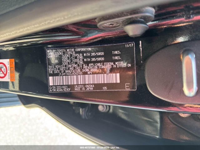 45727895 :رقم المزاد ، JTJHY7AX3J4262165 vin ، 2018 Lexus Lx 570 Two-row مزاد بيع