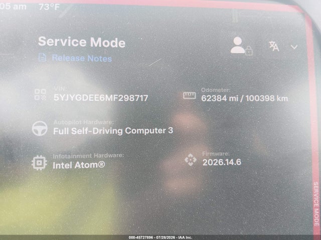 Продаж на аукціоні авто 2021 Tesla Model Y Long Range Dual Motor All-wheel Drive, vin: 5YJYGDEE6MF298717, номер лоту: 45727896