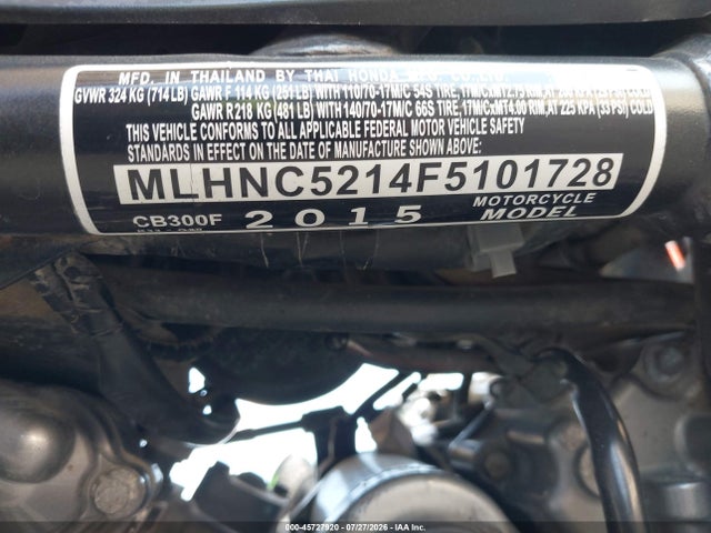 Honda Cb300 F 2015 MLHNC5214F5101728 Image 10