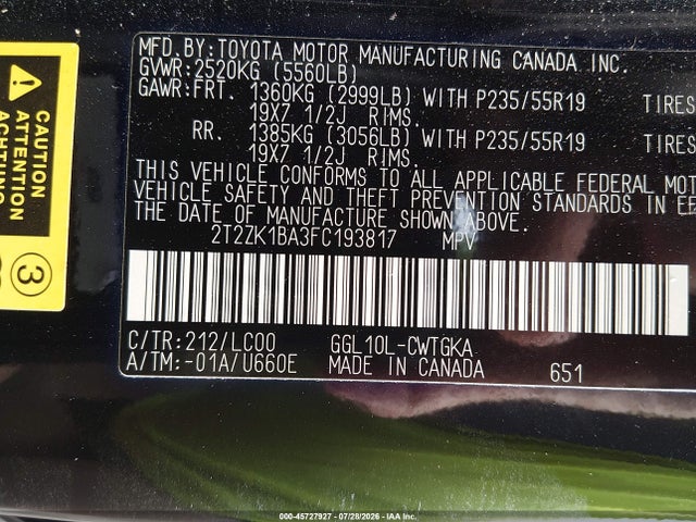 Lexus RX 350 2015 2T2ZK1BA3FC193817 Image 9