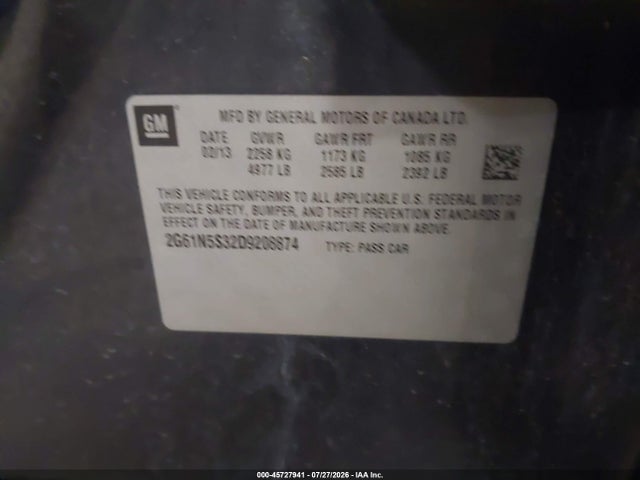 Продажа на аукционе авто 2013 Cadillac Xts Standard, vin: 2G61N5S32D9208874, номер лота: 45727941