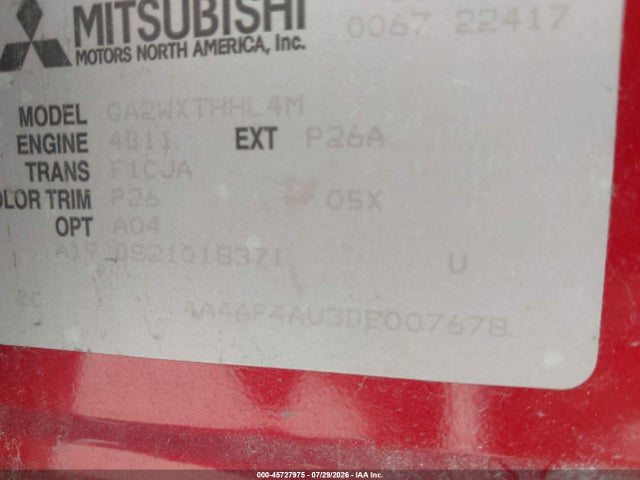 Aukcja sprzedaży 2013 Mitsubishi Outlander Sport Se, vin: 4A4AP4AU3DE007678, numer aukcji: 45727975